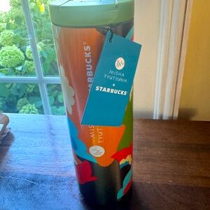 Starbucks Misha Tyutyunik Stainless Steel Travel cup hot or cold NEW WITH TAGS